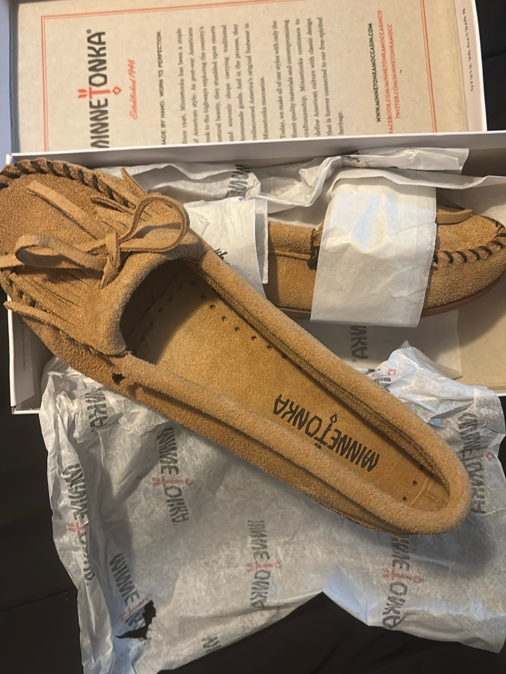 Minnetonka Women's Kilty Moccasins — Taupe Suede